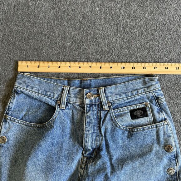 Vtg Y2K Harley Davidson Womens Side Snap Legs Boot Cut Biker Jeans - Picture 11 of 14